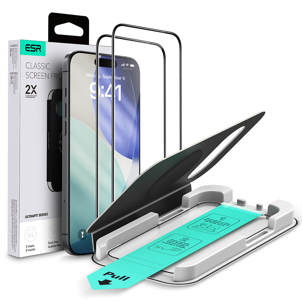 ESR - Tempered Glass UltraFit (2pack) - iPhone 17 Pro - Black