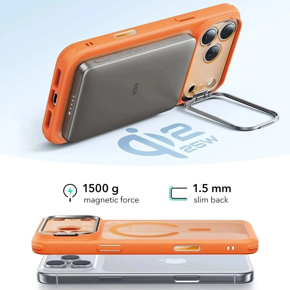 ESR - Classic Hybrid HaloLock Kickstand - iPhone 17 Pro - Frosted Orange