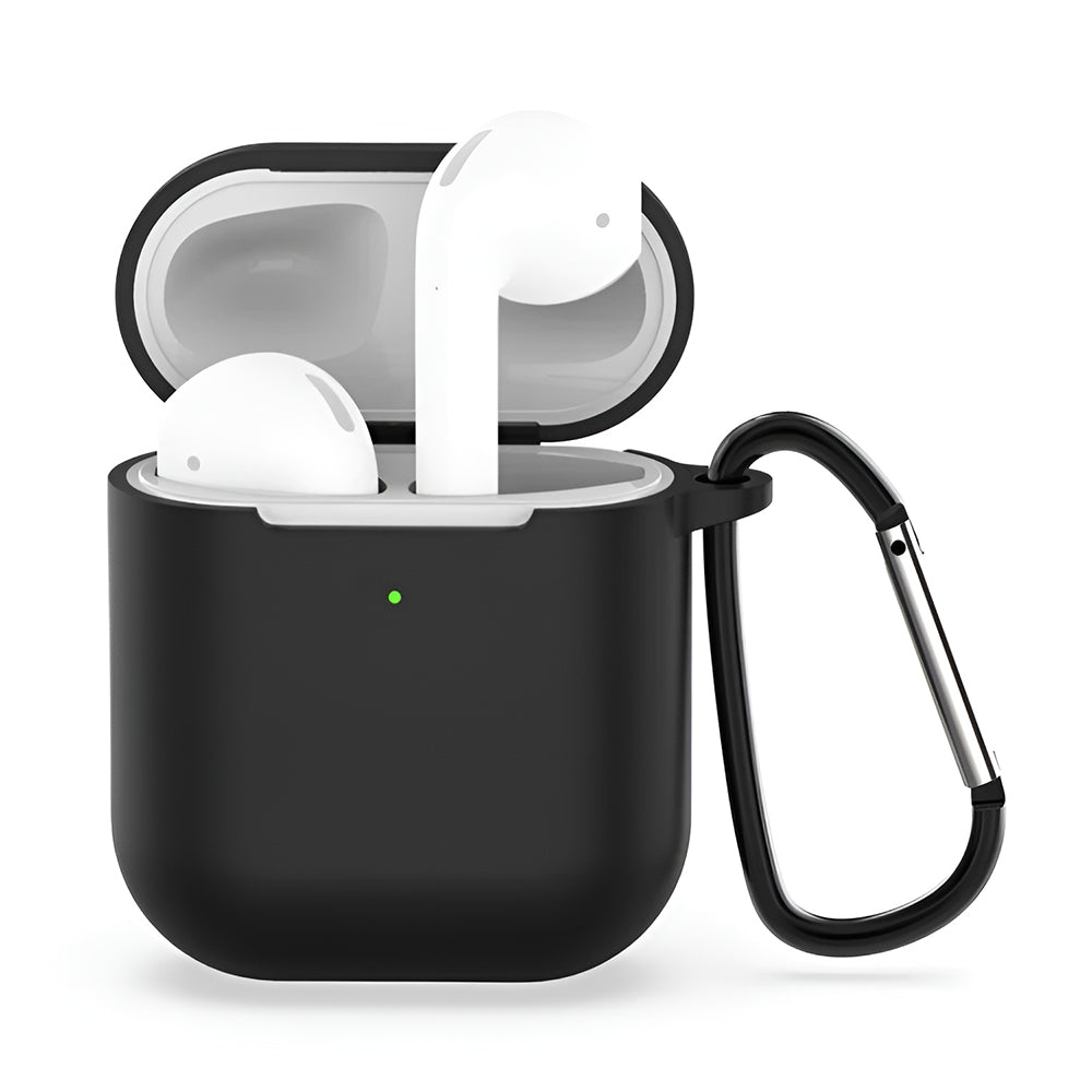 Techsuit - Silicone Case - for for AirPods 1 / AirPods 2, Smooth Ultrathin Material - Black
