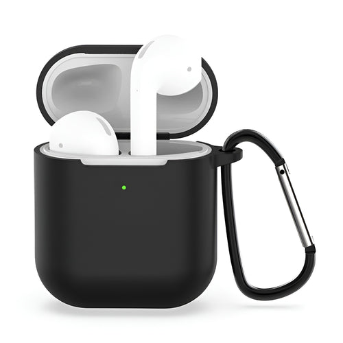 Techsuit - Silicone Case - for for AirPods 1 / AirPods 2, Smooth Ultrathin Material - Black
