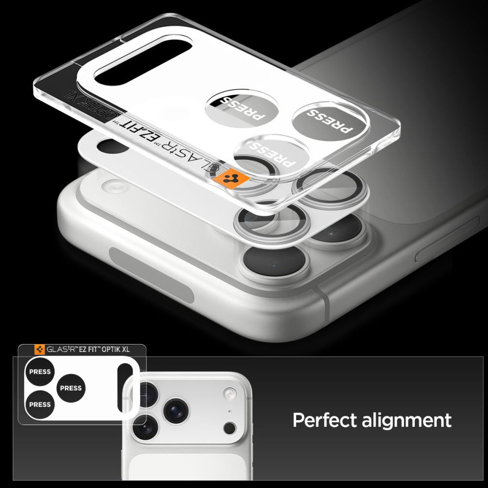 Spigen - Optik.tR EZ Fit Pro XL Camera Glass (AGL10647) - iPhone 17 Pro - Silver