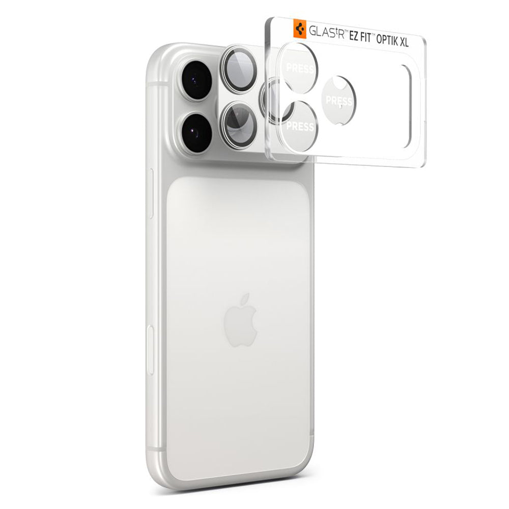 Spigen Folie de protectie Spigen Optik.tR EZ Fit Pro XL Camera Glass (AGL10652) compatibil cu iPhone 17 Pro Max, Arginti