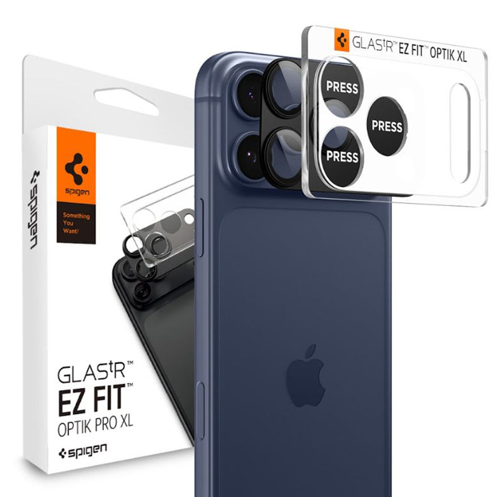Spigen - Optik.tR EZ Fit Pro XL Camera Glass (AGL10644) - iPhone 17 Pro - Black