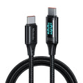 Mcdodo - Data Cable (CA-1100) - Type-C to Type-C, with Digital Display, Nylon Braided, Aluminum Alloy, 100W, 1.2m - Blac