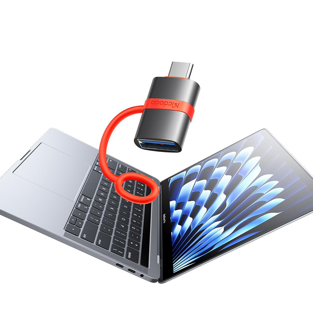 Mcdodo - Adapter (OT-3810) - with Silicone Hook, Aluminium Alloy, USB to Type-C, 5Gbps, Portable Design, Plug&Play - Gre