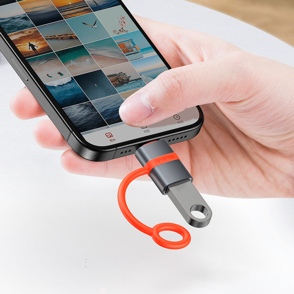 Mcdodo - Adapter (OT-3810) - with Silicone Hook, Aluminium Alloy, USB to Type-C, 5Gbps, Portable Design, Plug&Play - Gre