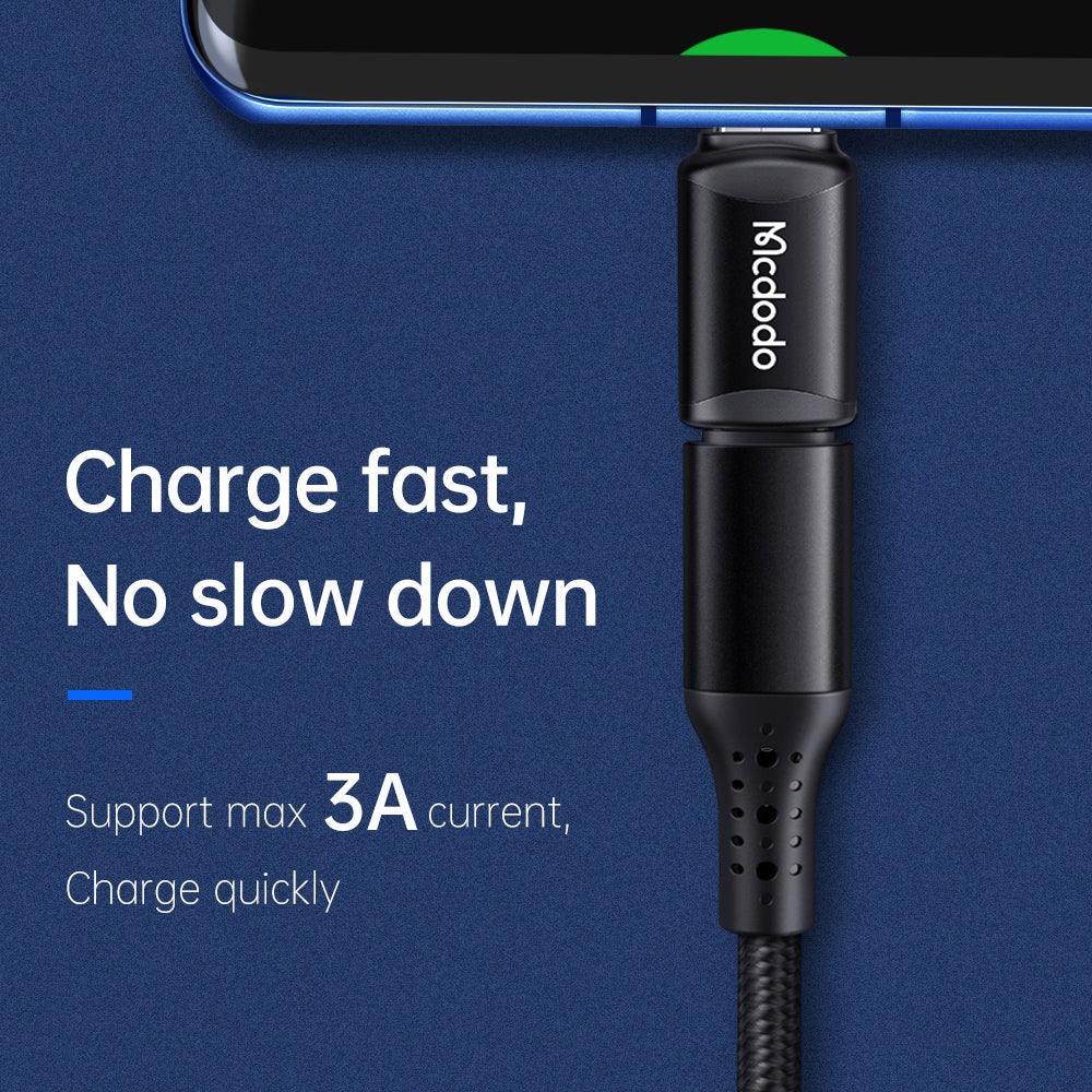 Mcdodo - OTG Adapter (OT-7700) - Lightning to Type-C, Aluminium Alloy, Charging & Data Sync, 3A - Black