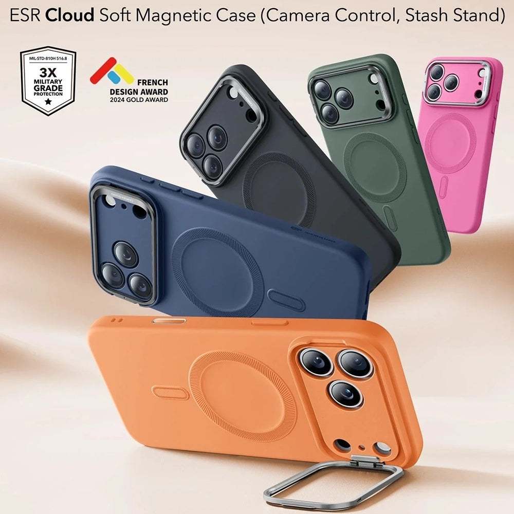 ESR - Cloud Soft HaloLock Kickstand - iPhone 17 Pro Max - Orange