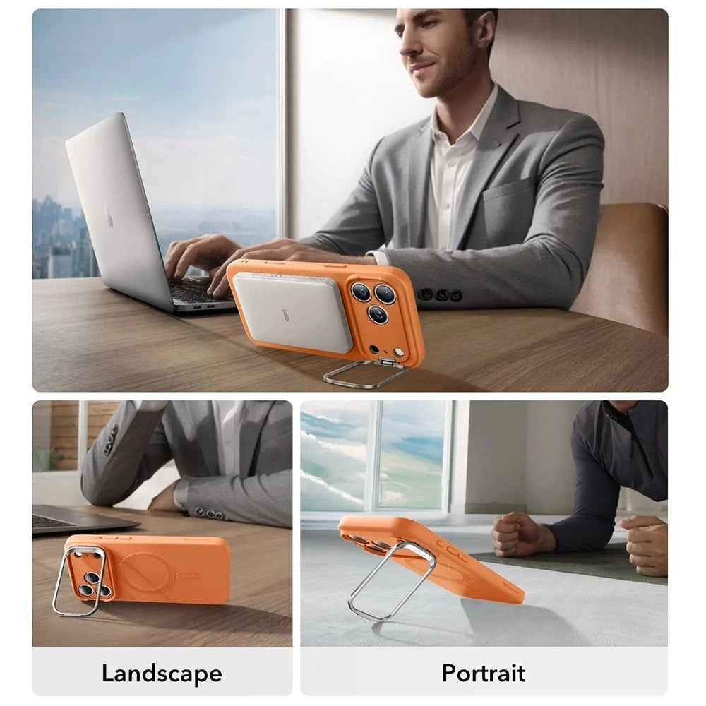 ESR - Cloud Soft HaloLock Kickstand - iPhone 17 Pro Max - Orange