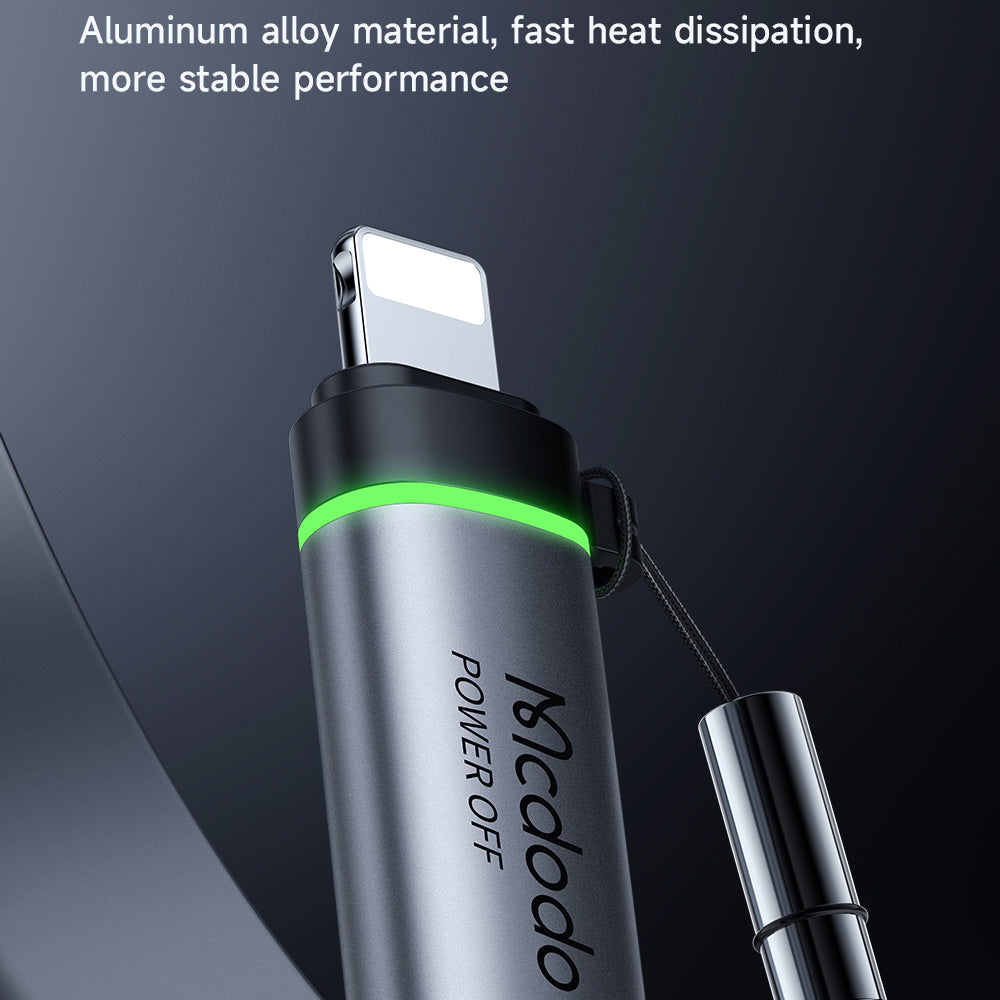 Mcdodo - Adapter Auto Power Off (OT-2590) - USB-C to Lightning, 36W, 3A, 480Mbps, E-Mark Chip, Fast Charge, Lanyard - Bl