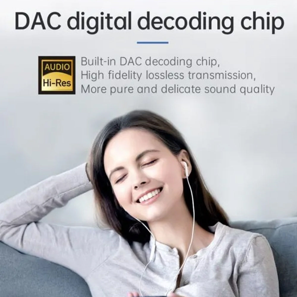 Mcdodo - Audio Adapter (CA-7670) - Type-C to 2x Type-C, PD60W Fast charge, Hi-Res, DAC chip, Suport Call Function - Blac
