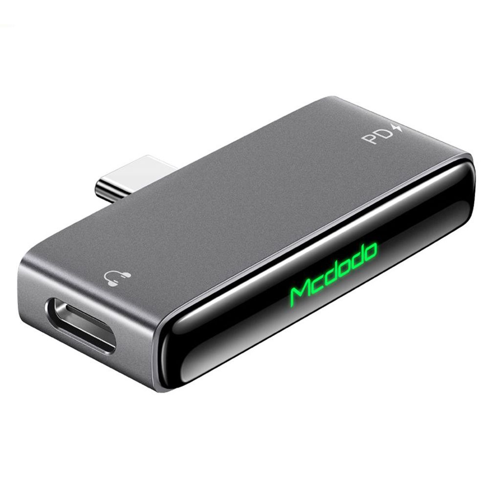 Mcdodo - Audio Adapter (CA-7670) - Type-C to 2x Type-C, PD60W Fast charge, Hi-Res, DAC chip, Suport Call Function - Blac