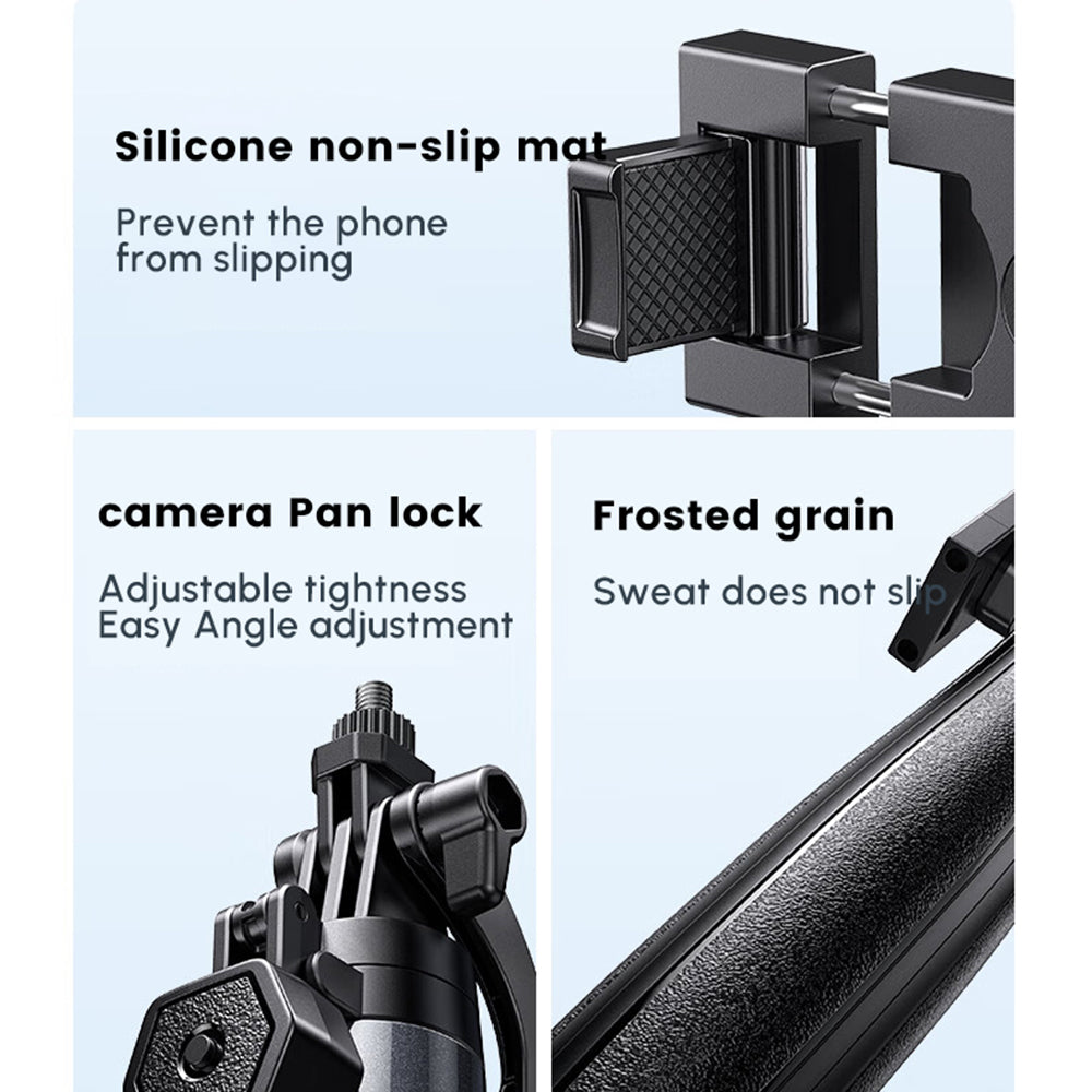 Ugreen - Selfie Sticks LP849 (45301) - Bluetooth, Universal, with 1/4 inch Screw, Aluminum Alloy, 1.85m - Black