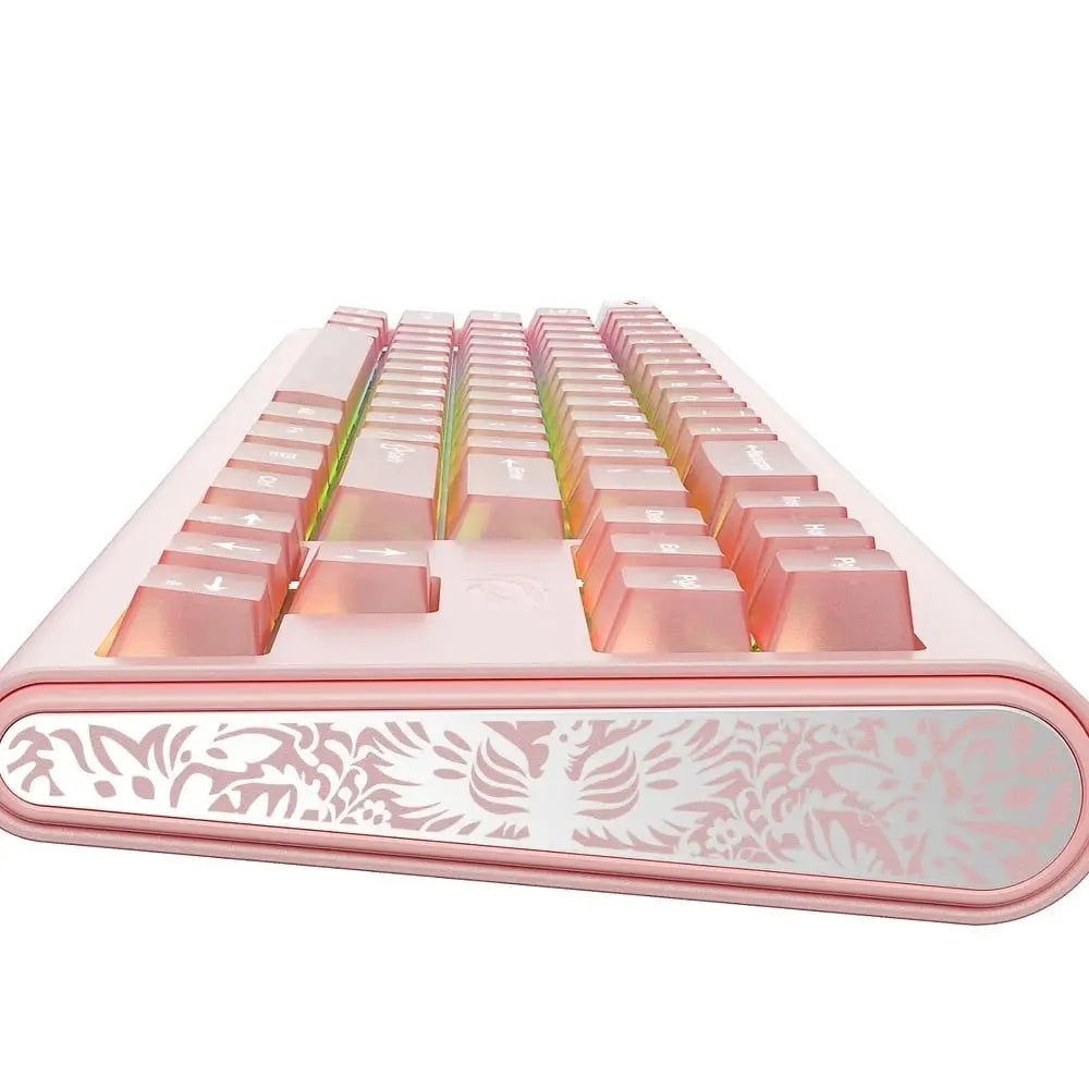 Havit - Gaming Keyboard (KB896L) - USB-C, with RGB Lights, 71 Keys, 1.2m, 350mA, 5V - Pink