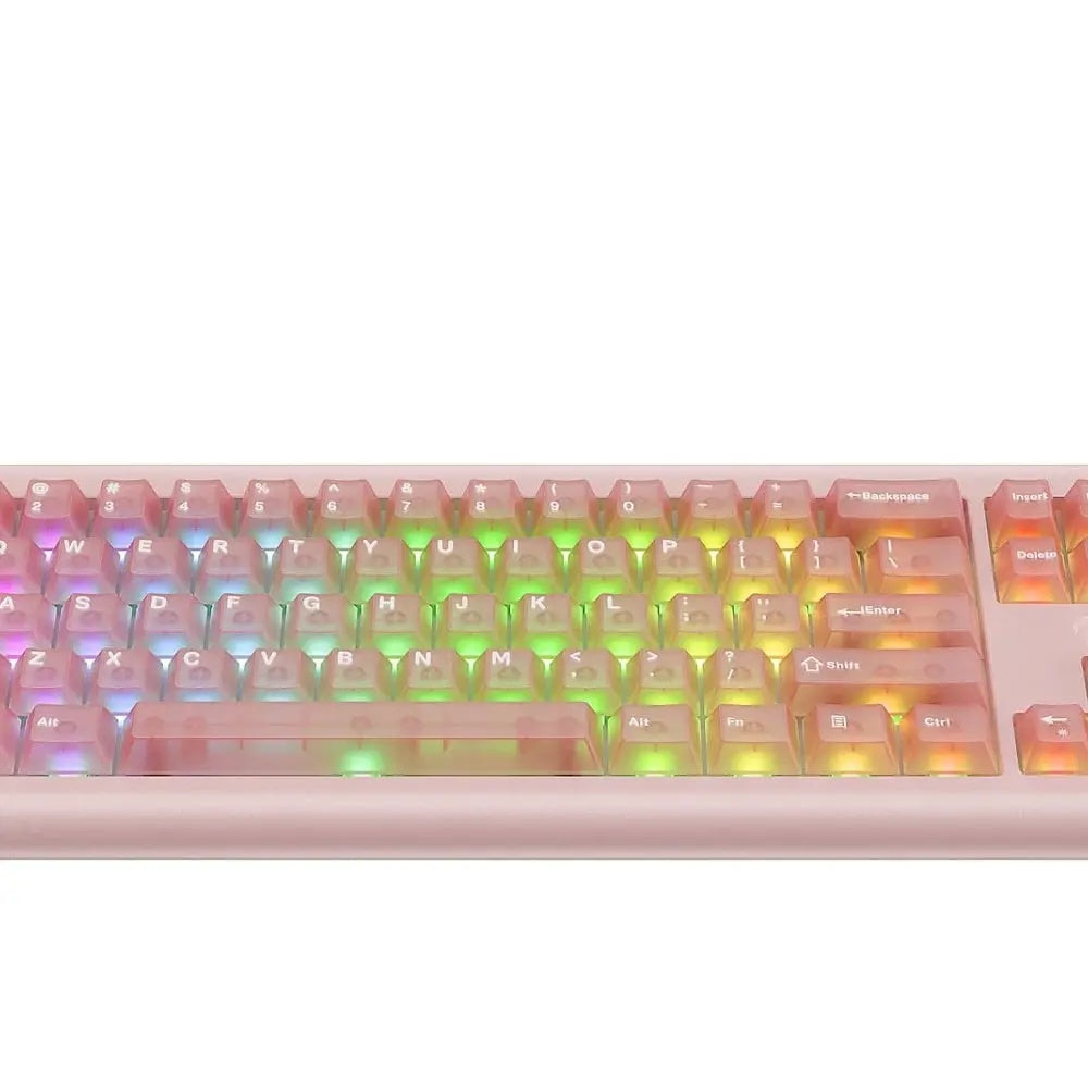 Havit - Gaming Keyboard (KB896L) - USB-C, with RGB Lights, 71 Keys, 1.2m, 350mA, 5V - Pink