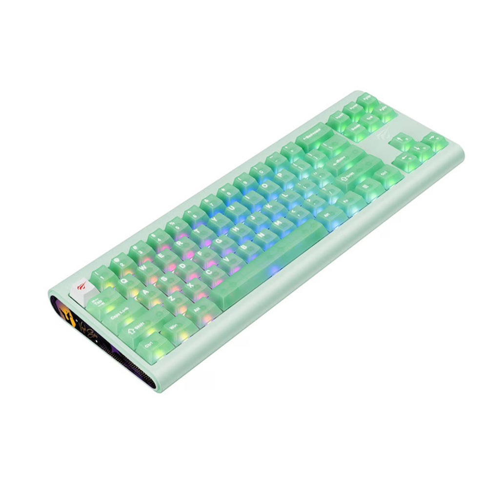 Havit - Gaming Keyboard (KB896L) - USB-C, with RGB Lights, 71 Keys, 1.2m, 350mA, 5V - Green