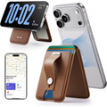 ESR - Geo HaloLock Wallet Stand (2K6091062) - MagSafe, Vegan Leather, All in One Pocket, Holds 1–5 Cards - Caramel Brown