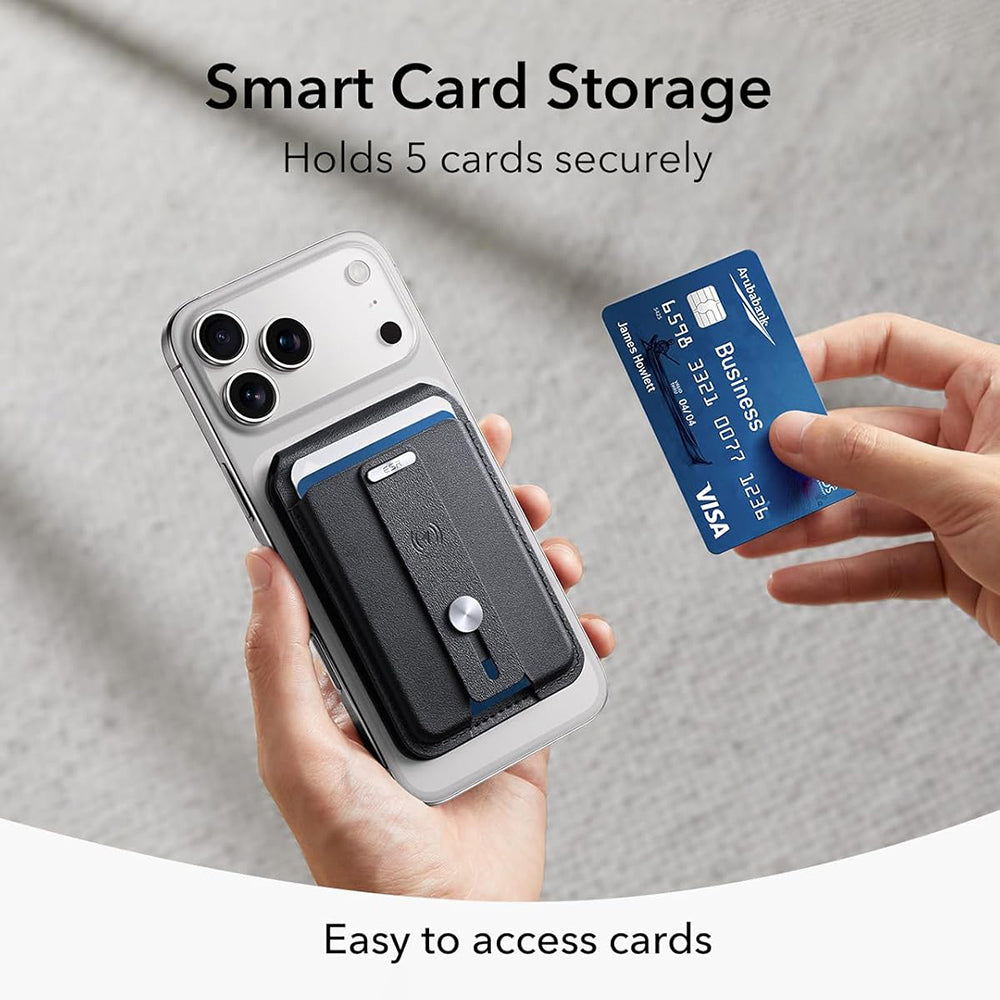ESR - Geo HaloLock Wallet Stand (2K6090163) - MagSafe, Vegan Leather, All in One Pocket, Holds 1–5 Cards, RFID Blocking 