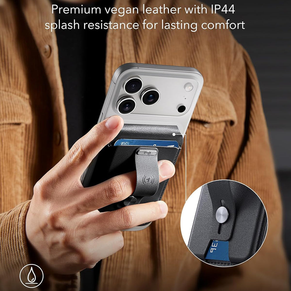 ESR - Geo HaloLock Wallet Stand (2K6090163) - MagSafe, Vegan Leather, All in One Pocket, Holds 1–5 Cards, RFID Blocking 