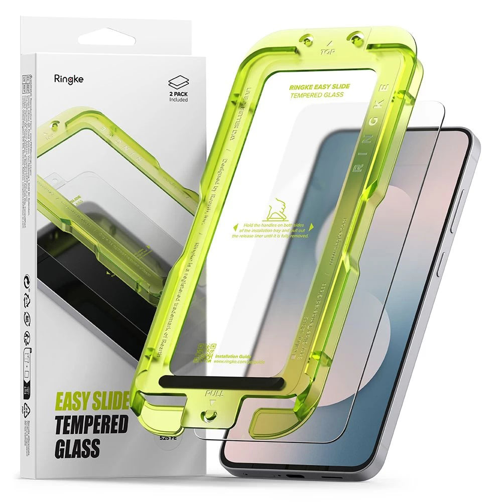 Ringke - Easy Slide Tempered Glass (2 pack) - Samsung Galaxy S25 FE - Clear