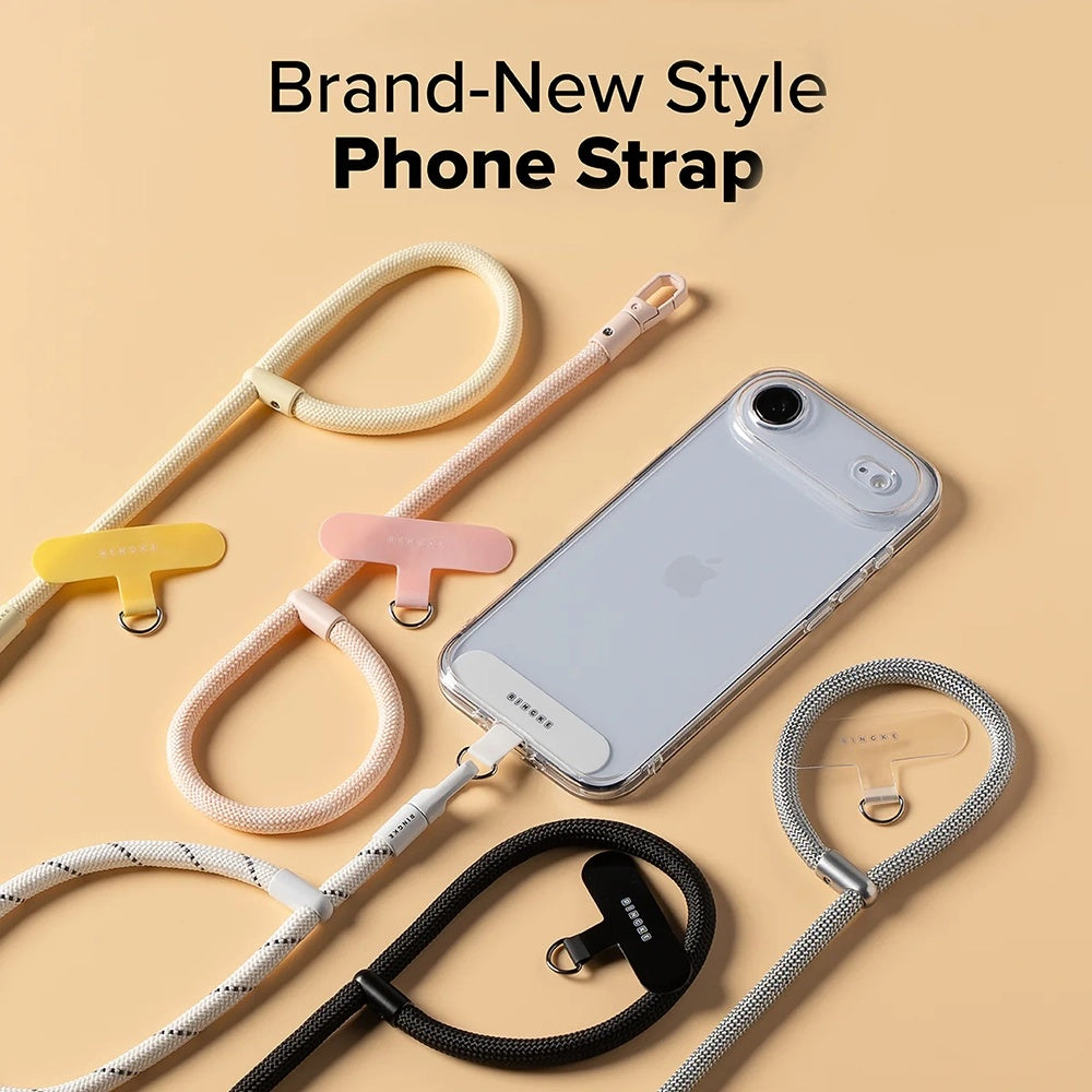 Ringke - Universal Holder Hand Strap Link Flow P-Type - Crossbody Lanyard for Phone Cases, Adjustable - Shade Black