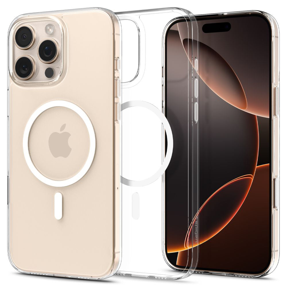 Spigen Husa de protectie Spigen Thin Fit T MagSafe (ACS09316) compatibil cu iPhone 16 Pro, Transparent / White