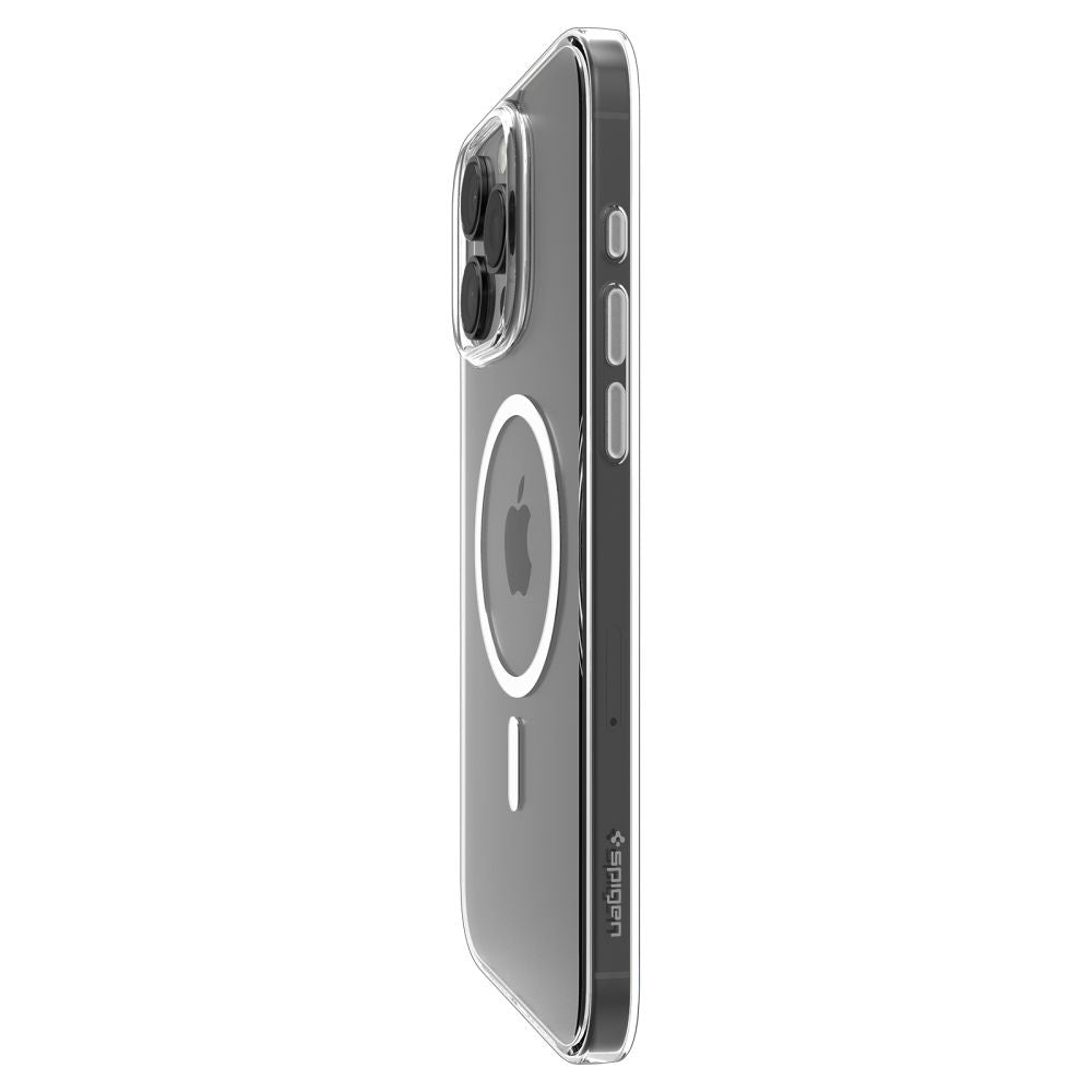 Spigen Husa de protectie Spigen Thin Fit T MagSafe (ACS09316) compatibil cu iPhone 16 Pro, Transparent / White – imagine