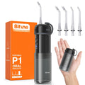 Bitvae - Water Flosser P1 (BVP1) - with Telescopic Water Tank, 4x 360° Rotating Nozzle, for Sensitive Teeth, IPX7 - Blac