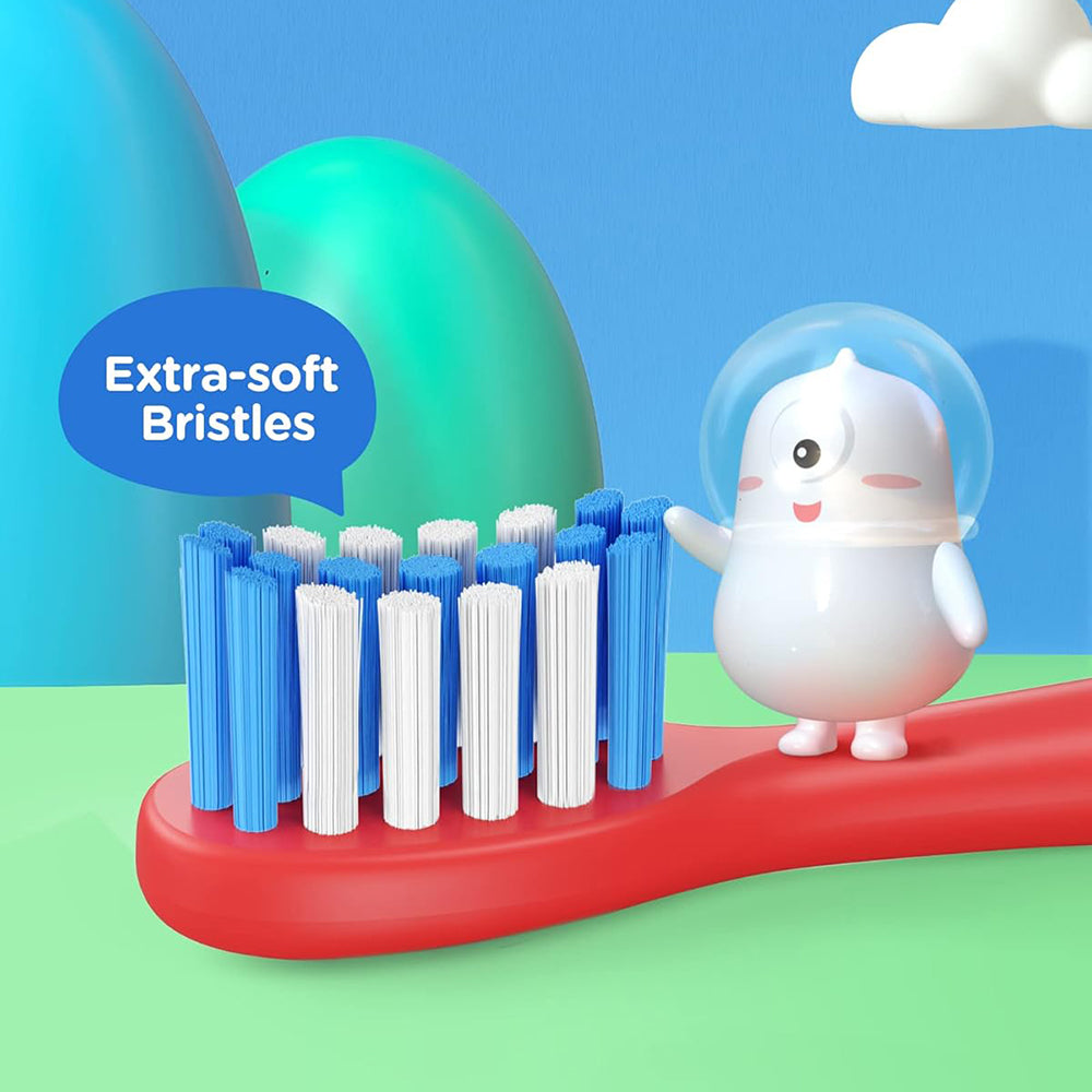 Bitvae - Electric Toothbrush (BVK7S) - Sonic, for Kids, 3 Modes, with App, Tips set, Pressure Sensor, IPX7 - Blue / Red