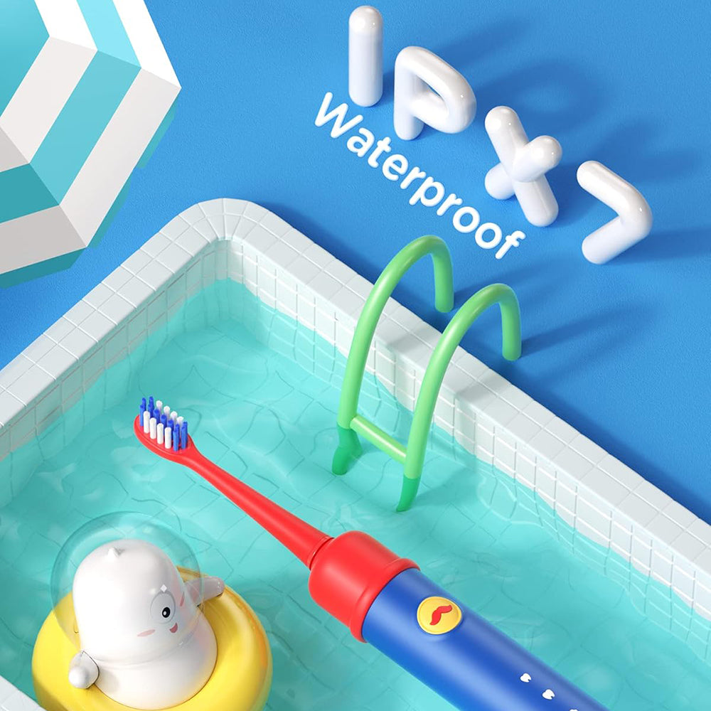 Bitvae - Electric Toothbrush (BVK7S) - Sonic, for Kids, 3 Modes, with App, Tips set, Pressure Sensor, IPX7 - Blue / Red
