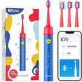 Bitvae - Electric Toothbrush (BVK7S) - Sonic, for Kids, 3 Modes, with App, Tips set, Pressure Sensor, IPX7 - Blue / Red