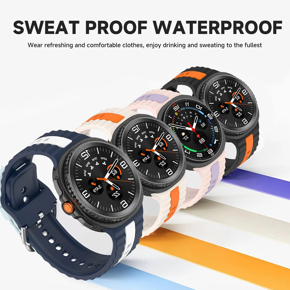 Techsuit - Watchband (W078) - Samsung Galaxy Watch8 40mm/Watch8 44mm/Watch8 Classic - Black / Gray