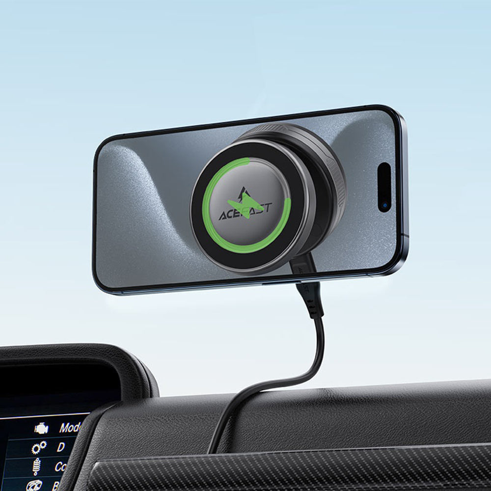 Acefast Suport Acefast with Wireless Charging (E29), for Dashboard, Strong Magnets, 110mAh, Metal Gray – imagine 6