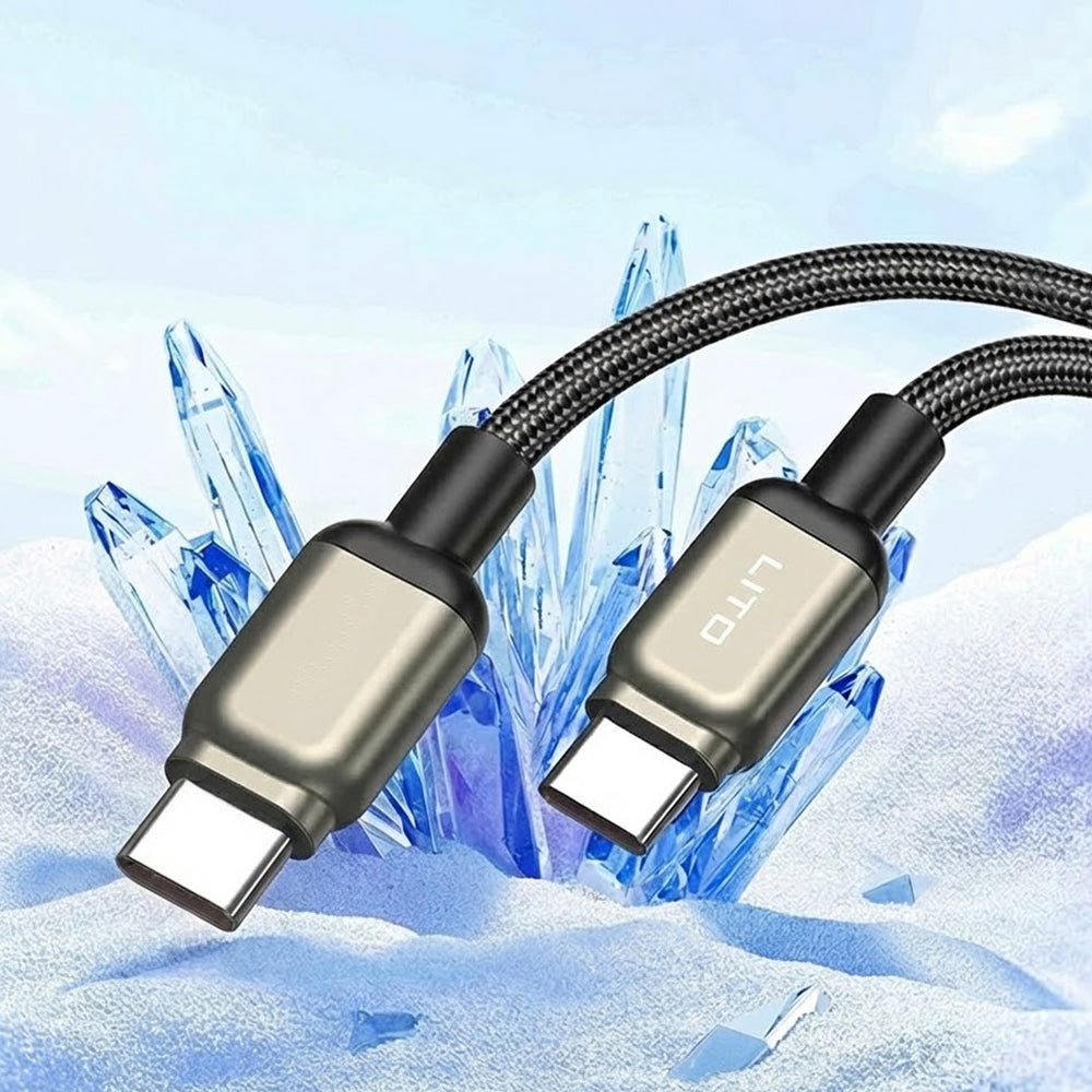 Lito - Data Cable (LD17) - Type-C to Type-C, Fast Charging, Braided Nylon - Black