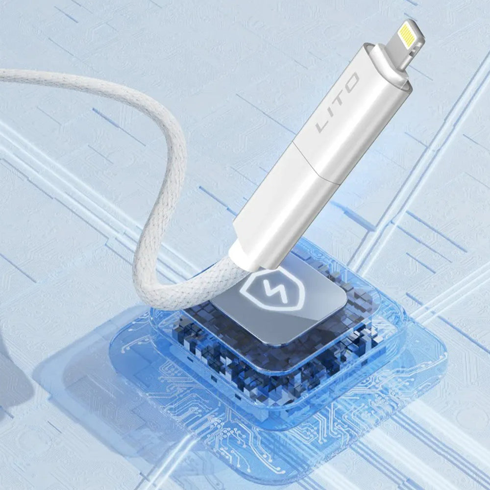 Lito - Data Cable Magnetic 4in1 (LD21) - 5A High Current, 100W Fast Charging, Magnetic Design, Built-in Smart Chip - Whi