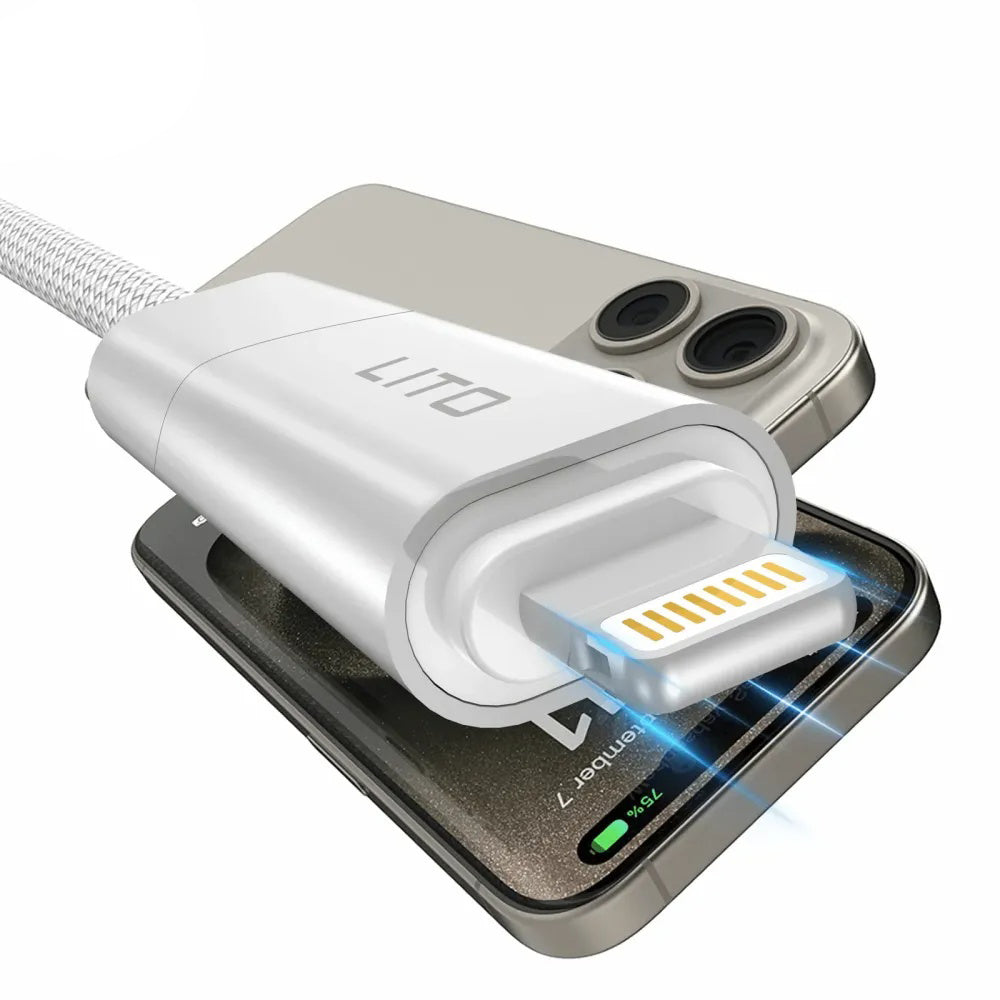 Lito - Data Cable Magnetic 4in1 (LD21) - 5A High Current, 100W Fast Charging, Magnetic Design, Built-in Smart Chip - Whi