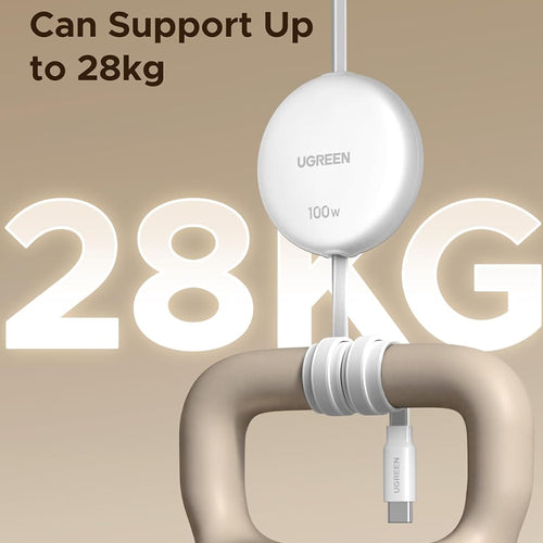 Ugreen - Data Cable (L531) - Type-C to Type-C, Retractable, Fast Charging, PD 3.0, 100W, E-maker Chip, 1m - White