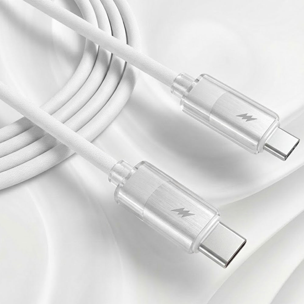 Lito - Data Cable Liquid Silicone (LD07) - Type-C to Type-C, Fast Charging 60W, Anti-freeze, Anti-fire - White