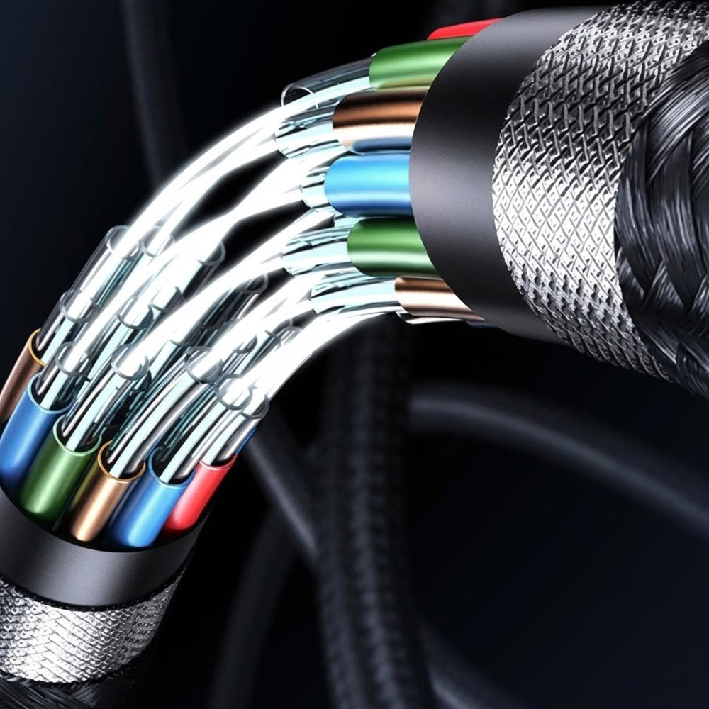 Lito - Data Cable (LD15) - Type-C to Type-C, Fast Charging, Braided Nylon, 60W, LED Display - Black