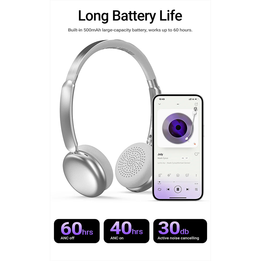 Acefast - Wireless Headset (H8) - Type-C, Bluetooth 5.4, ANC Mode, Hybrid Noise Reduction, 500mAh, Professional HiFi - P