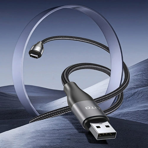 Lito - Data Cable (LD23T) - USB to Type-C, Fast Charging, Braided Nylon, 6A, 480Mbps, 1m - Grey