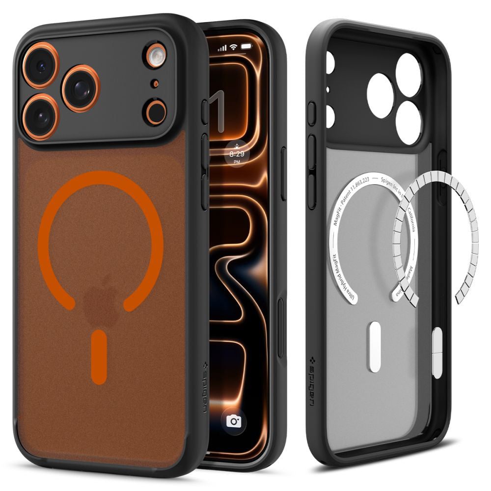 Spigen - Ultra Hybrid MagSafe (ACS10482) - iPhone 17 Pro Max - Frost Black / Orange
