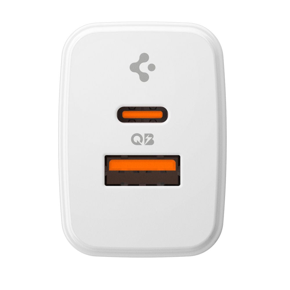 Spigen - Wall Charger Essential EE202EU (ACH08704) - USB, Type-C, Fast Charging, Quantum Boost, 20W - White