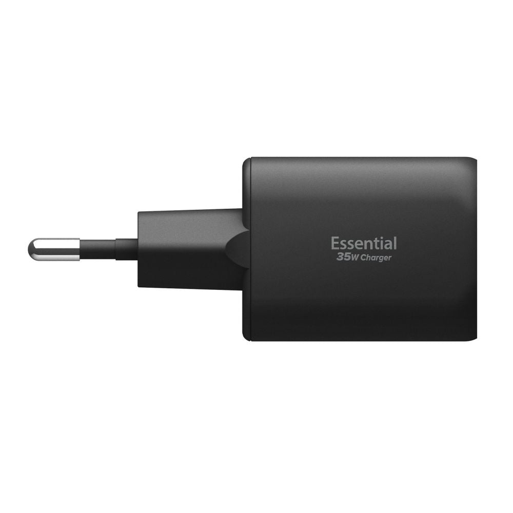 Spigen - Wall Charger Essential EE352EU (ACH09463) - USB, Type-C, Fast Charging, Quantum Boost, 35W - Black