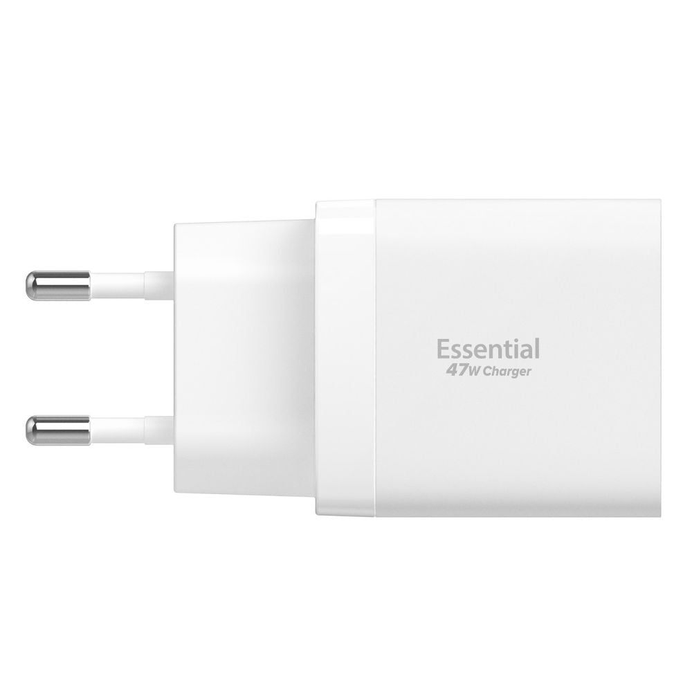 Spigen - Wall Charger Essential EE472EU (ACH08707) - 2x Type-C, Fast Charging, Quantum Boost, 47W - White