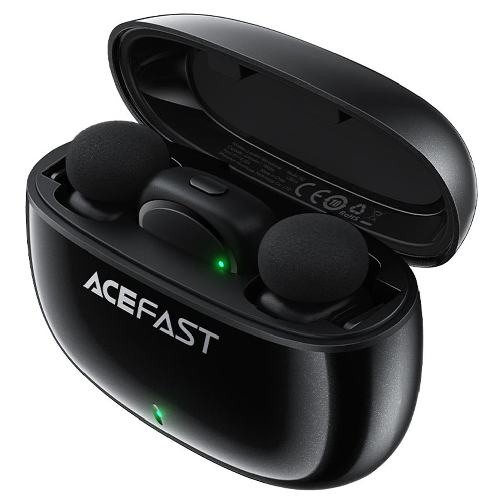 Acefast - Wireless Lavalier Microphones (R2) - Type-C, 360°, Noise Reduction, Dual-mic Rec, 300mAh, Ultra-low Latency - 