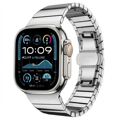 Techsuit - Watchband (W012) - Apple Watch 1/2/3/4/5/6/7/8/9/10/11/SE/SE 2/SE 3 (38/40/41/42mm) - Silver