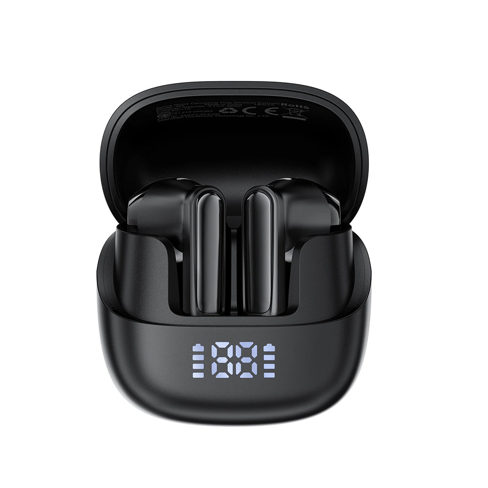 Acefast - Wireless Earbuds (W2) - TWS, Bluetooth 5.4, 4-Mic ENC, IPX4, 400mAh, LED Digital Display, Magnetic Design - Bl