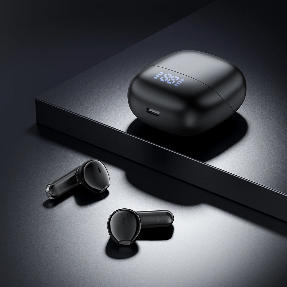 Acefast - Wireless Earbuds (W2) - TWS, Bluetooth 5.4, 4-Mic ENC, IPX4, 400mAh, LED Digital Display, Magnetic Design - Bl