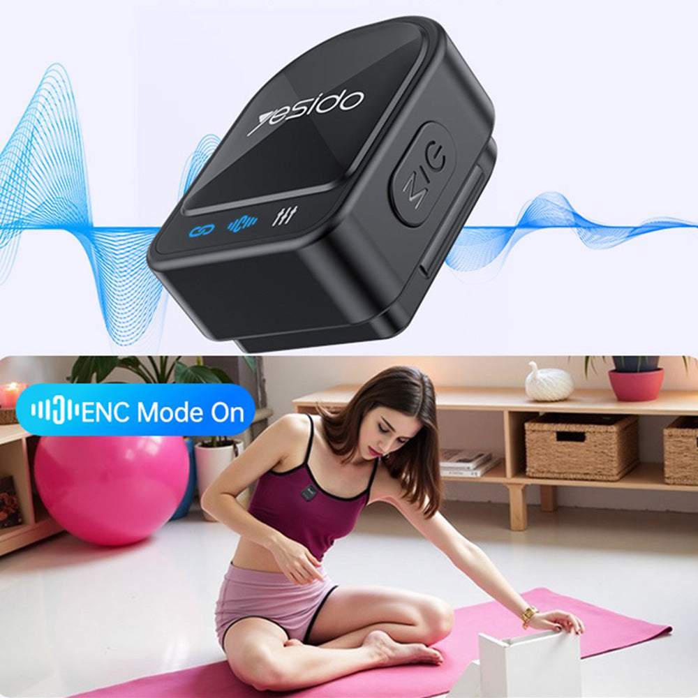Yesido - Lavalier Microphone 2in1 (KR19) - Magnetic Button, CD-Quality Audio, 360° Omnidirectional, 600mAh, 2.4GHz - Bla